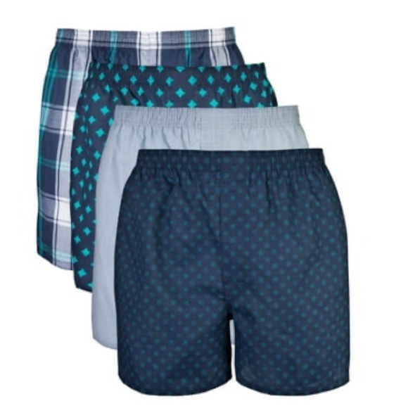 Gildan Other - Gildan Adult Men's Woven Boxer Shorts Underwear 4 Pack Size 2XL  4.5" Inseam New